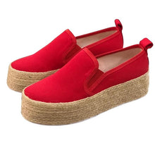 Load image into Gallery viewer, Women  Breathable Canvas Fashion Flats Espadrilles Platform Loafers