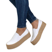 Load image into Gallery viewer, Women  Breathable Canvas Fashion Flats Espadrilles Platform Loafers